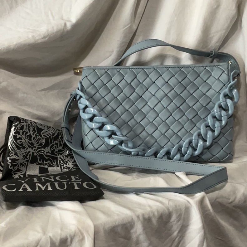 Vince Camuto Blue Woven Chain Shoulder Bag